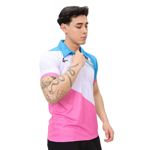 Camiseta IE Niña María Iberia celeste blanco rosado