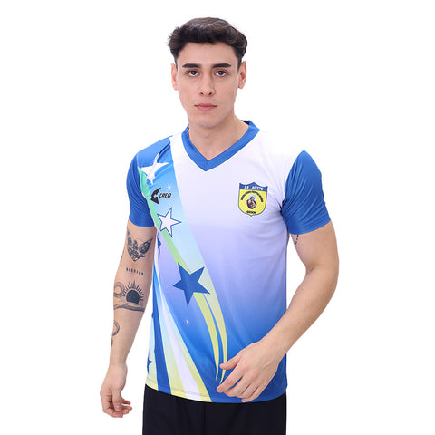 Camiseta IE Nuestra Señora Perpetuo Socorro Quicacha blanco azulino