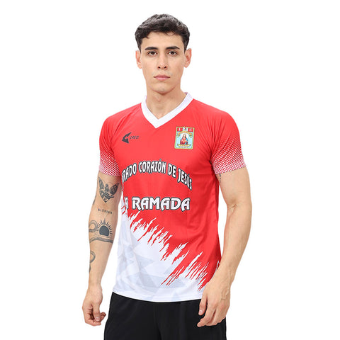 Camiseta IE Sagrado Corazón de Jesús La Ramada rojo blanco plata
