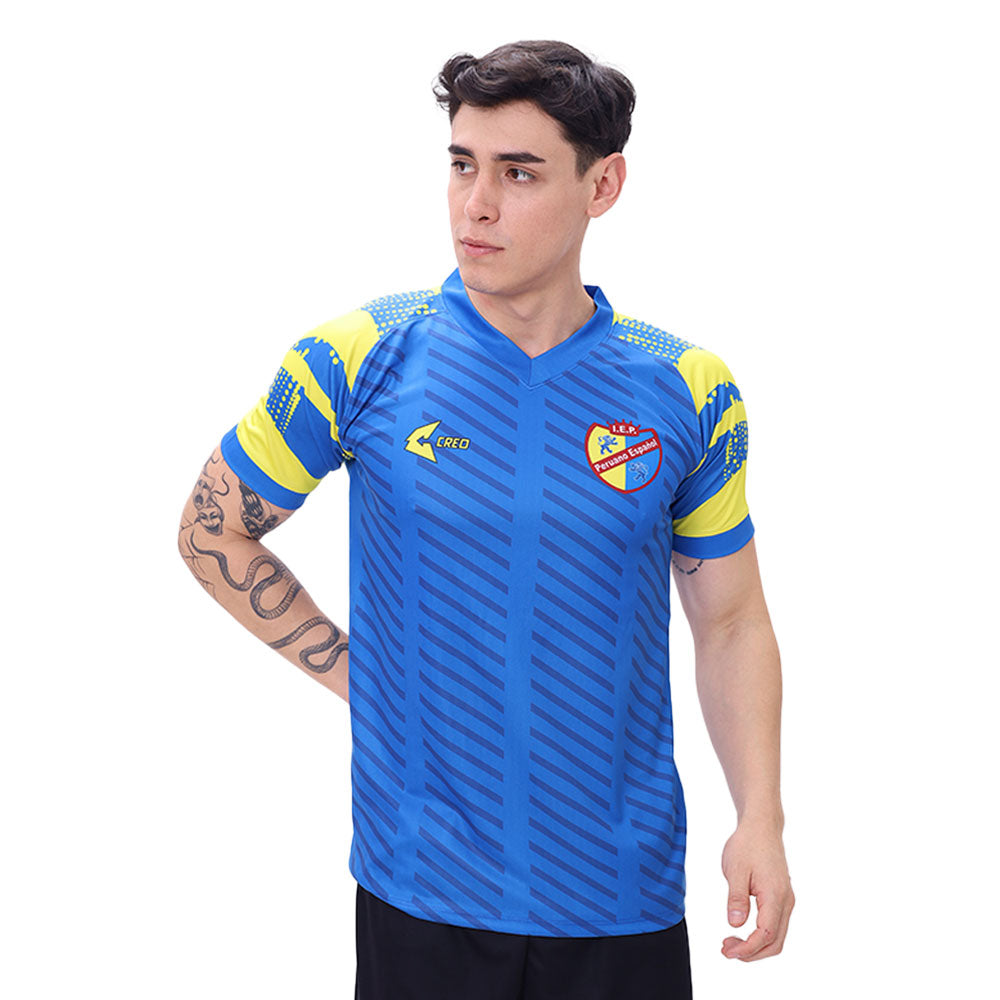 Camiseta IEP Peruano Español Chiclayo azulino amarillo – Creo