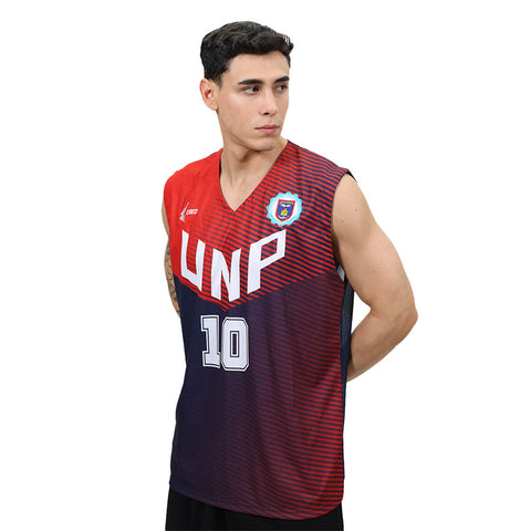 Camiseta básquet UNP Piura USA rojo azul marino