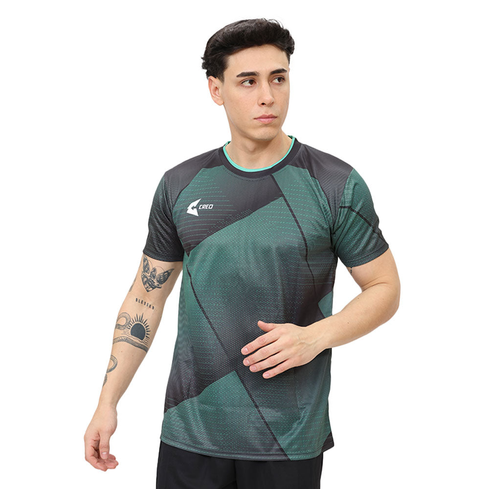 Camiseta de fútbol negro verde petróleo – Creo - Main Image