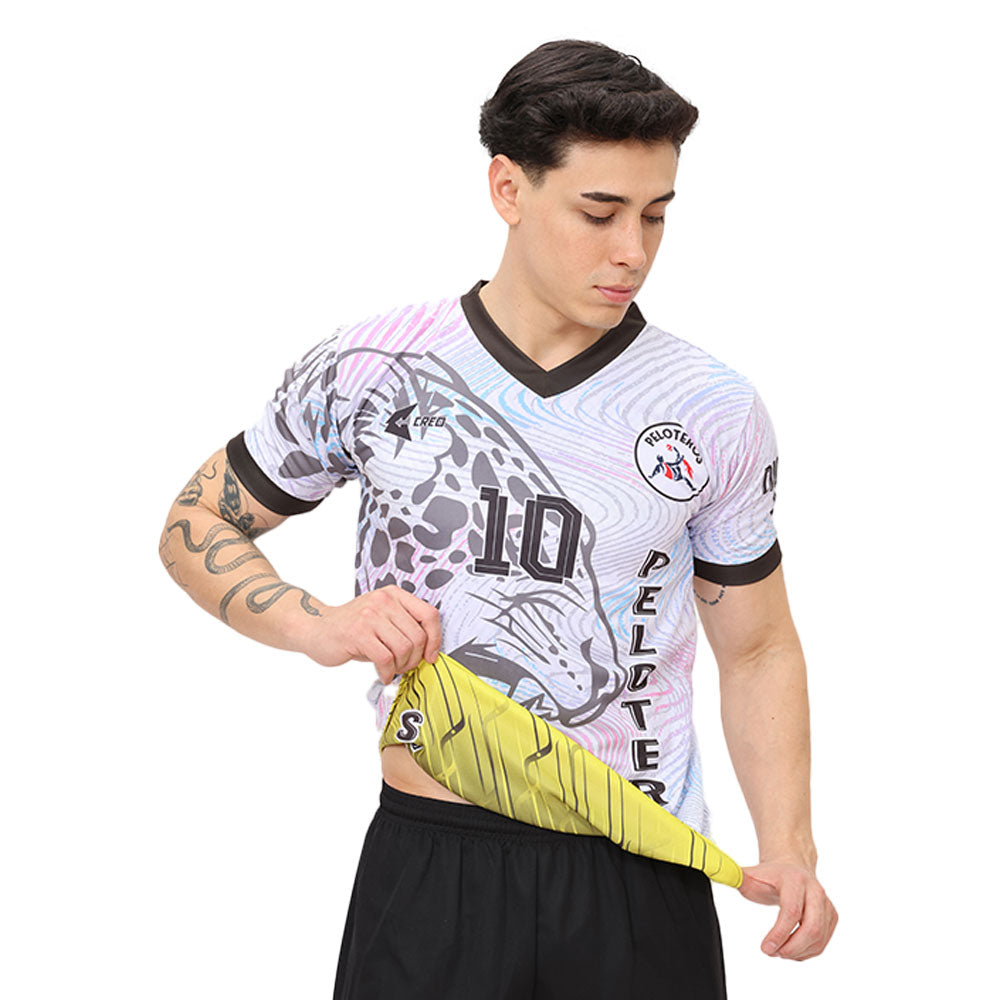 Camiseta reversible Peloteros Liverpool blanco amarillo negro – Creo