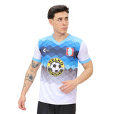 Camiseta reversible Promoción 1997 Colegio Santa Rosa Sullana azul marino celeste blanco plata
