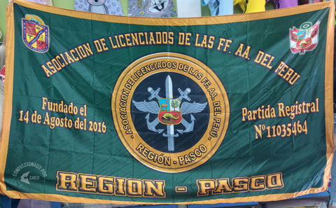 Banderola Asociación de Licenciados de las FF AA del Perú Pasco