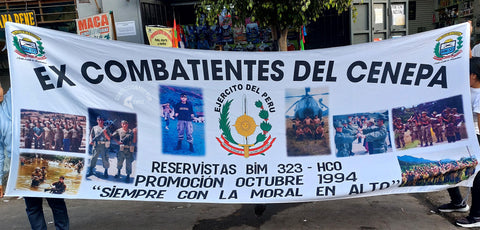 Banderola Ejército del Perú Ex Combatientes del Cenepa