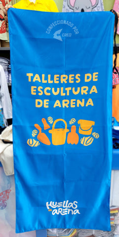 Banderola Huellas de Arena Talleres de Escultura de Arena