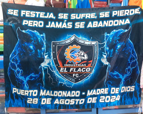 Banderola Industrias El Flaco FC Puerto Maldonado