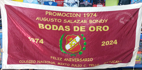 Banderola Julio Cesar Tello Promoción 1974 Matucana