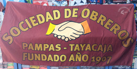 Banderola Sociedad de Obreros Pampas Tayacaja