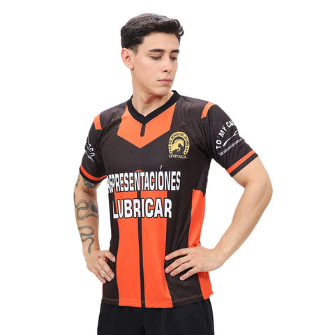 Camiseta CD Defensor Jalaña Livitaca negro naranja