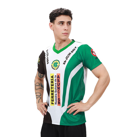 Camiseta Club Socio Cultural y Deportivo Ilucan Cutervo blanco verde negro
