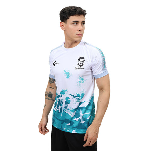 Camiseta Colegio Salesiano Don Bosco Piura blanco verde jade