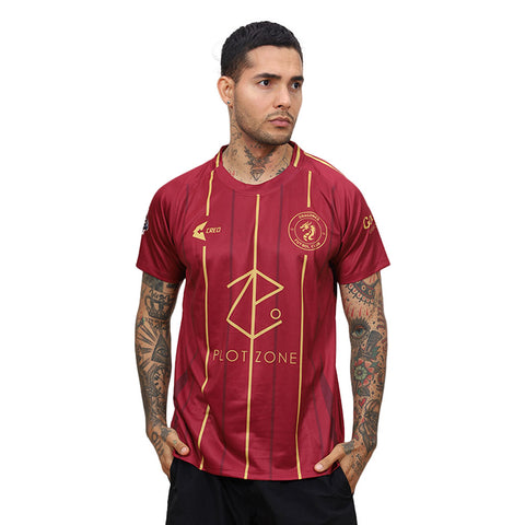 Camiseta Dragones Futbol Club Roma granate
