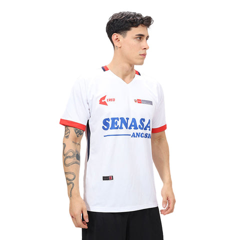 Camiseta SENASA Ancash blanco rojo azul marino