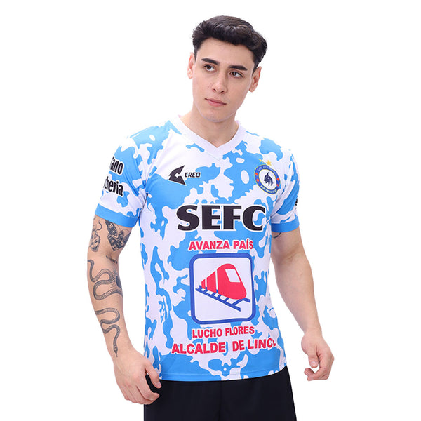 Camiseta San Eugenio Football Club celeste blanco – Creo