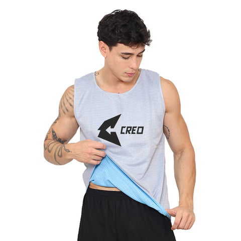 Chaleco deportivo reversible celeste plata
