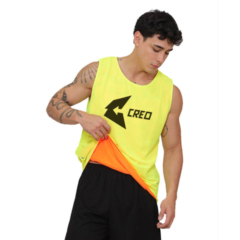 Chaleco deportivo reversible naranja neon amarillo neon