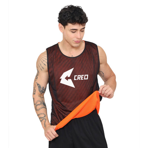 Chaleco deportivo reversible negro naranja