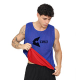 Chaleco deportivo reversible rojo azulino