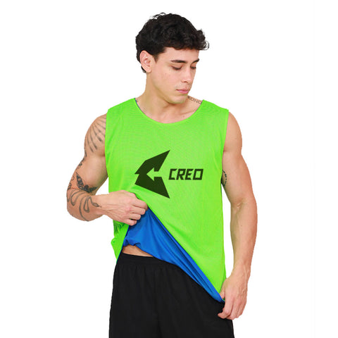 Chaleco deportivo reversible verde neon azulino