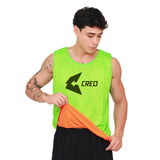 Chaleco deportivo reversible verde neon naranja